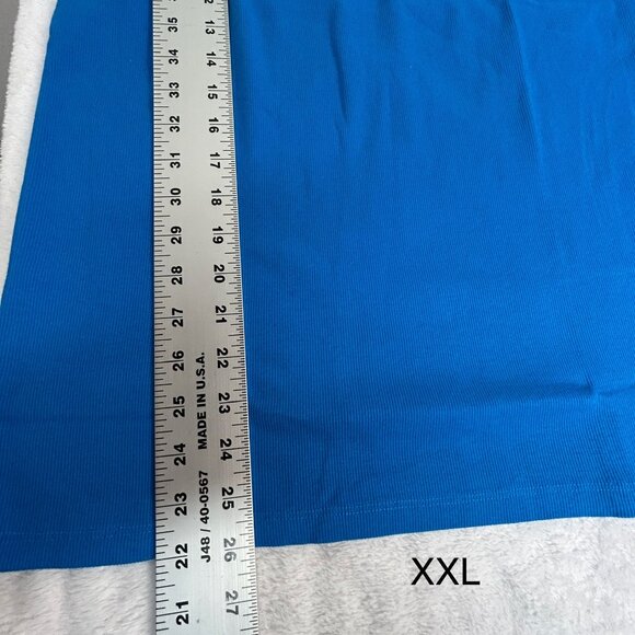 J.Crew Women's Ribbed Cotton Tank Top XXL Blue Style AY276 Scoop Neck Casual New - Picture 7 of 7